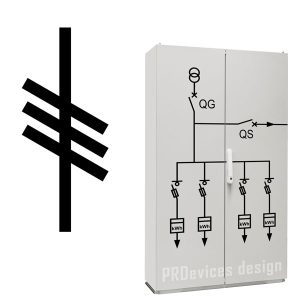 Symbol elektryczny - linia 3 przewodowa