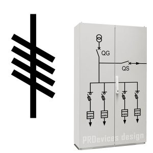 Symbol elektryczny - linia 4 przewodowa
